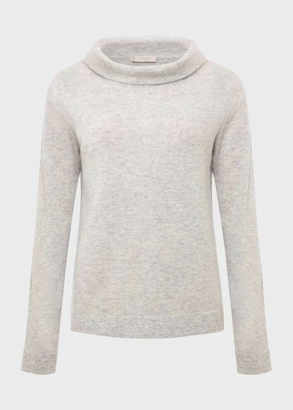 Audrey Wool Cashmere Sweater, Pale Grey Marl, hi-res