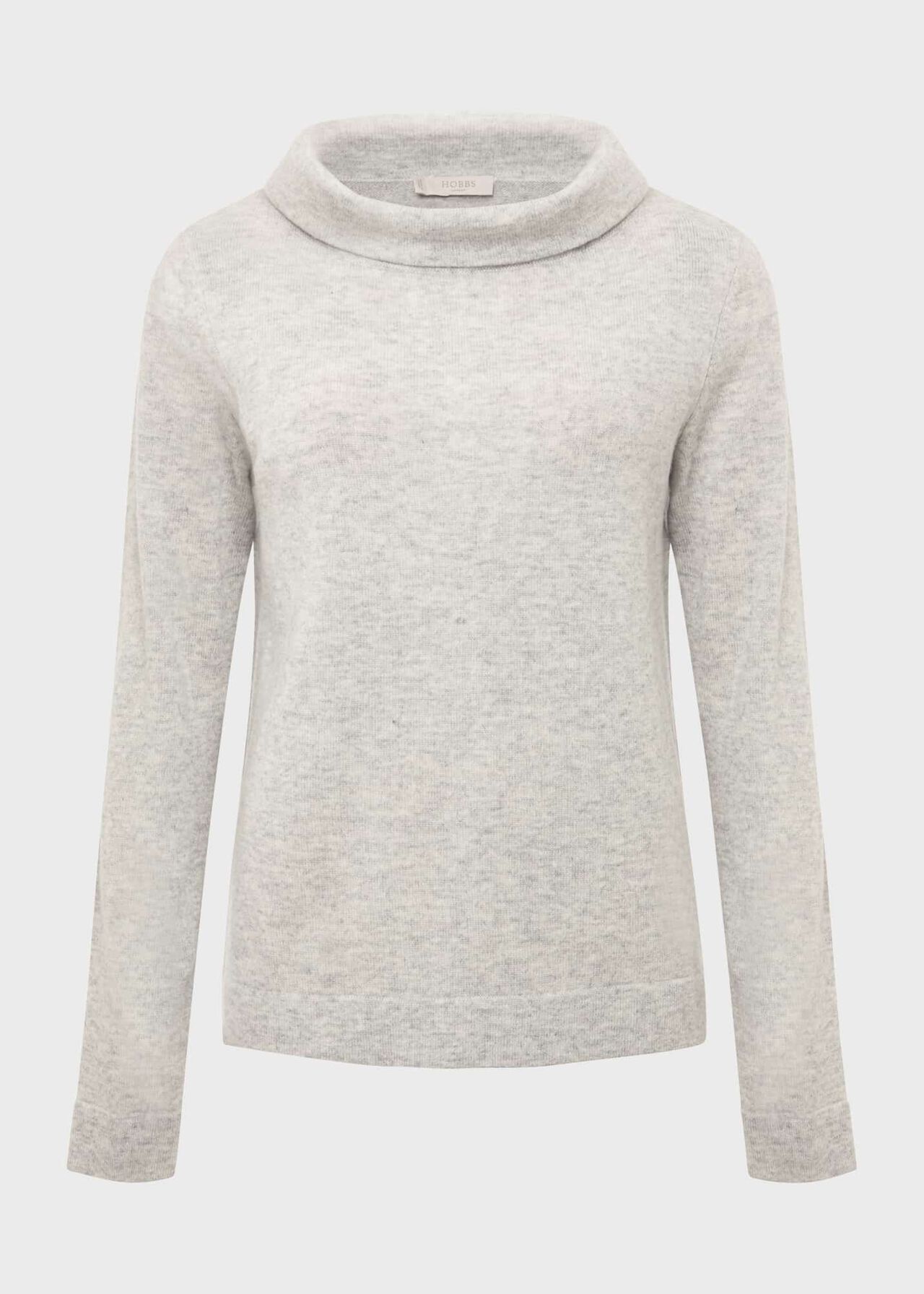 Audrey Wool Cashmere Sweater, Pale Grey Marl, hi-res