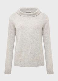 Audrey Wool Cashmere Sweater, Pale Grey Marl, hi-res