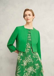 Elize Crepe Jacket, Cilantro Green, hi-res