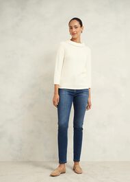 Camilla Cotton Sweater, Warm Ivory, hi-res