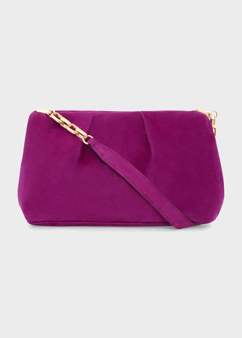 Clifton Suede Clutch Bag, Magenta Purple, hi-res