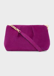 Clifton Suede Clutch Bag, Magenta Purple, hi-res