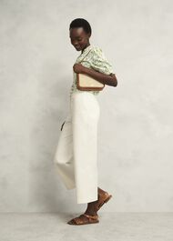 Clemmie Cotton Trousers, Milky White, hi-res
