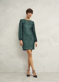 Cianna Sequin Dress, Evergreen, hi-res