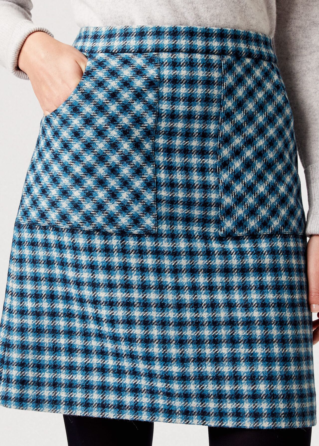 Elodie Wool Skirt, Kingfisher Mult, hi-res