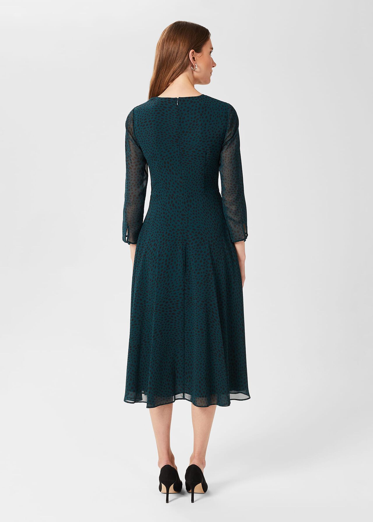 Mimi Printed Dress, Pine Green, hi-res
