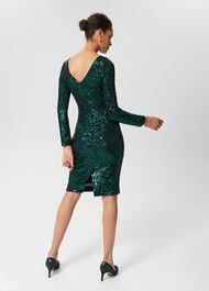 Petite Sawyer Sequin Dress, Evergreen, hi-res