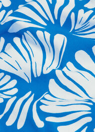 Fern Cotton Button Back Printed Top, Blue White, hi-res