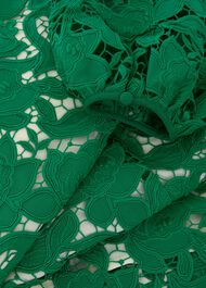 Kew Lace Mini Dress, Green Cream, hi-res