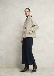 Frida Shower Resistant Short Trench Coat, Buff Grey, hi-res