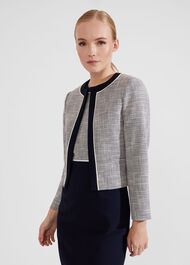 Laurie Jacket With Cotton, Navy Ivory, hi-res