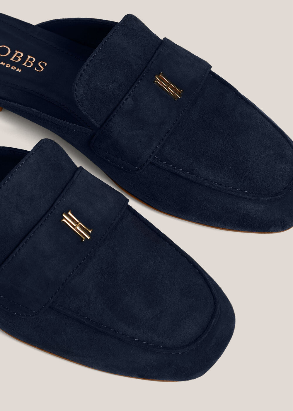Lola Suede Backless Loafers, Hobbs Navy, hi-res