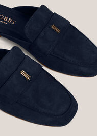 Lola Suede Backless Loafers, Hobbs Navy, hi-res