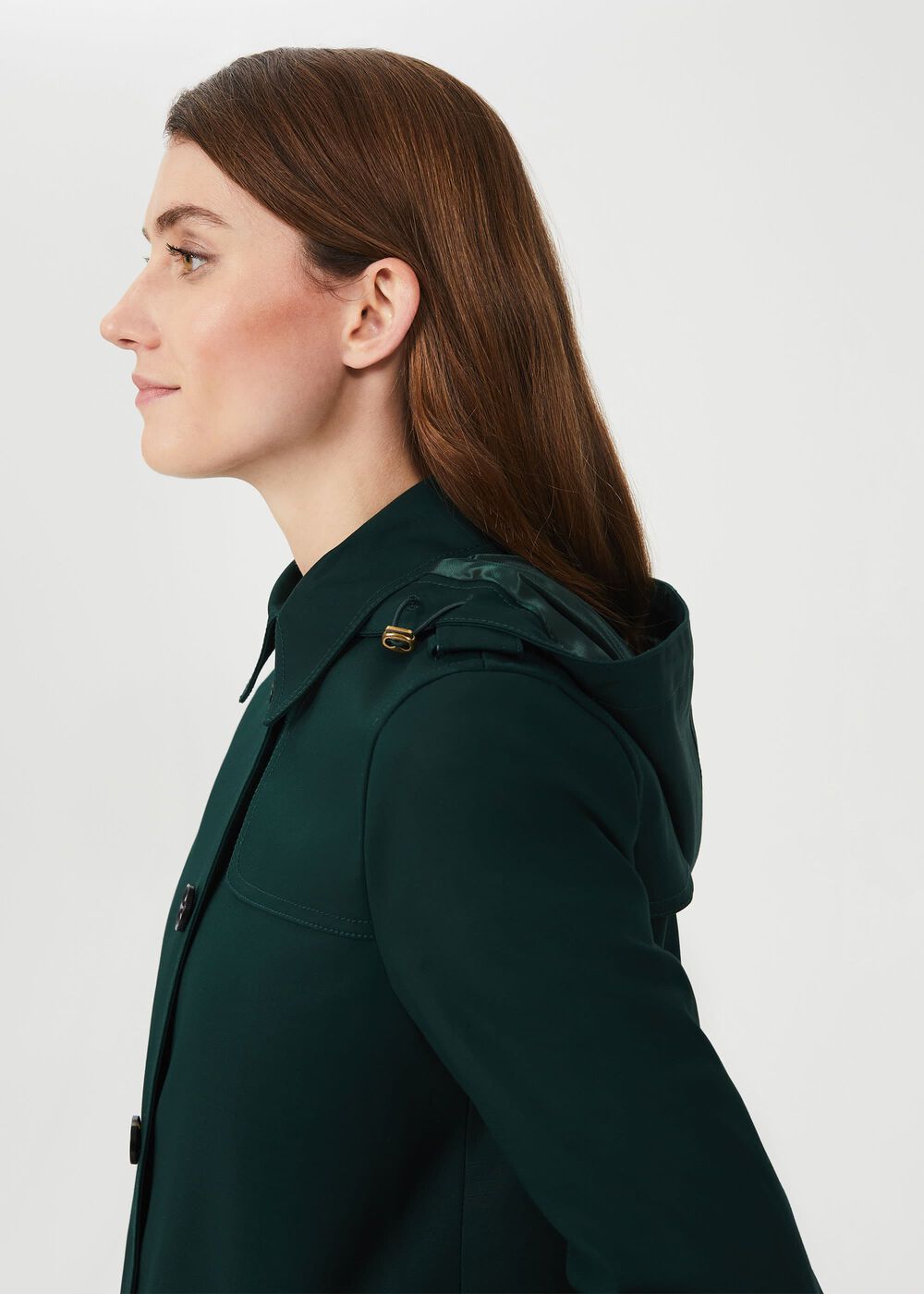 Hooded Chrissie Trench Coat, Fern Green, hi-res