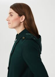 Hooded Chrissie Trench Coat, Fern Green, hi-res