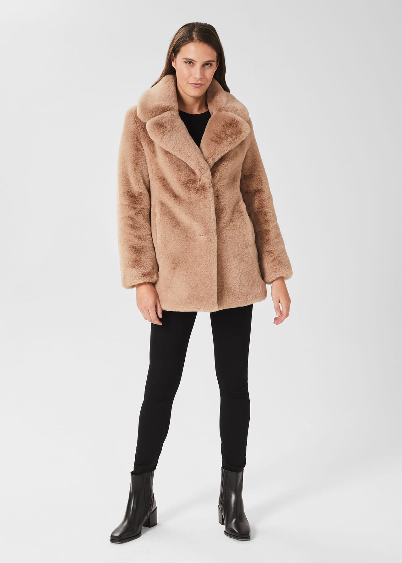 Bethany Faux Fur Coat, Neutral, hi-res