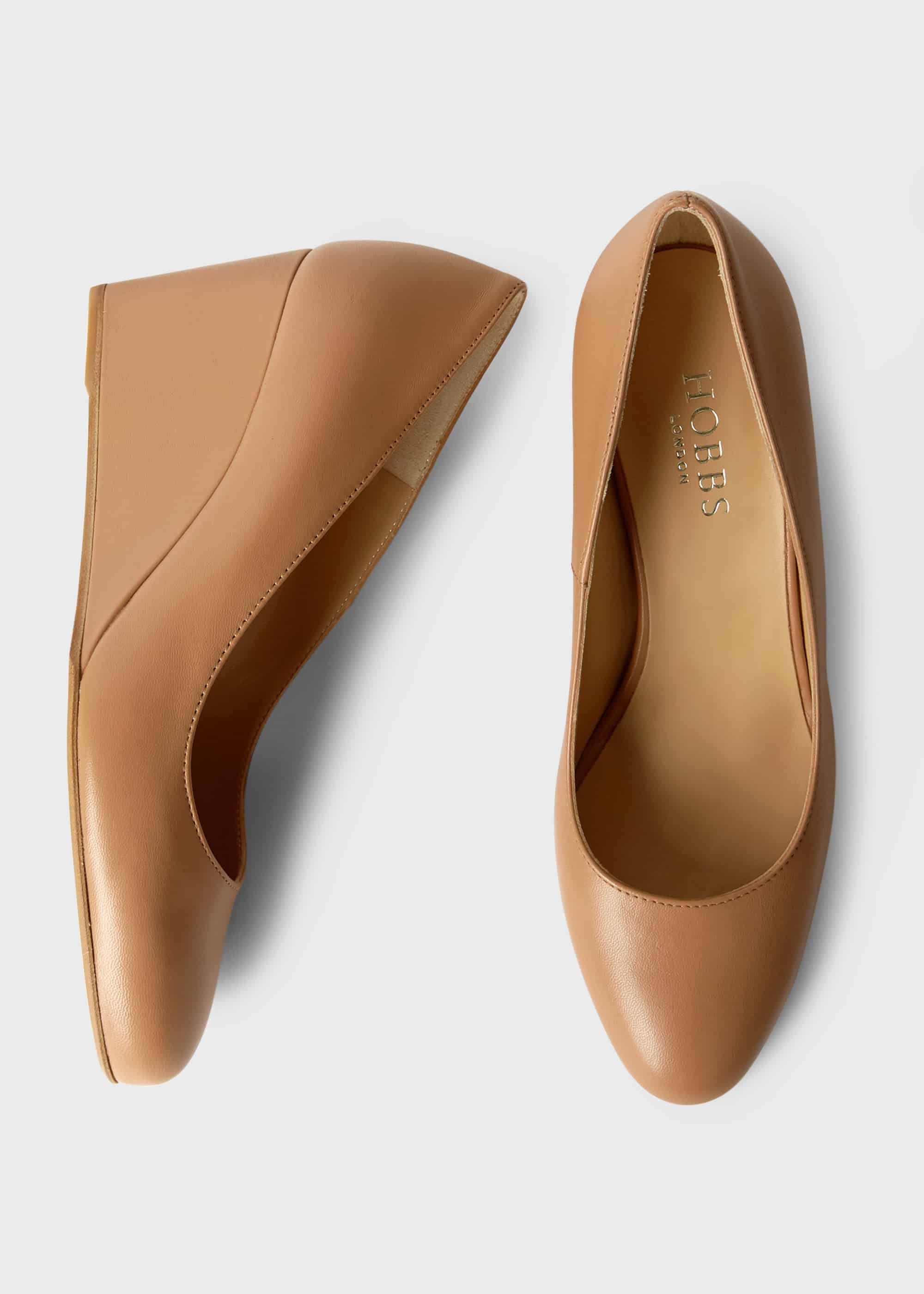 Emma Leather Wedge Court Shoes | Hobbs