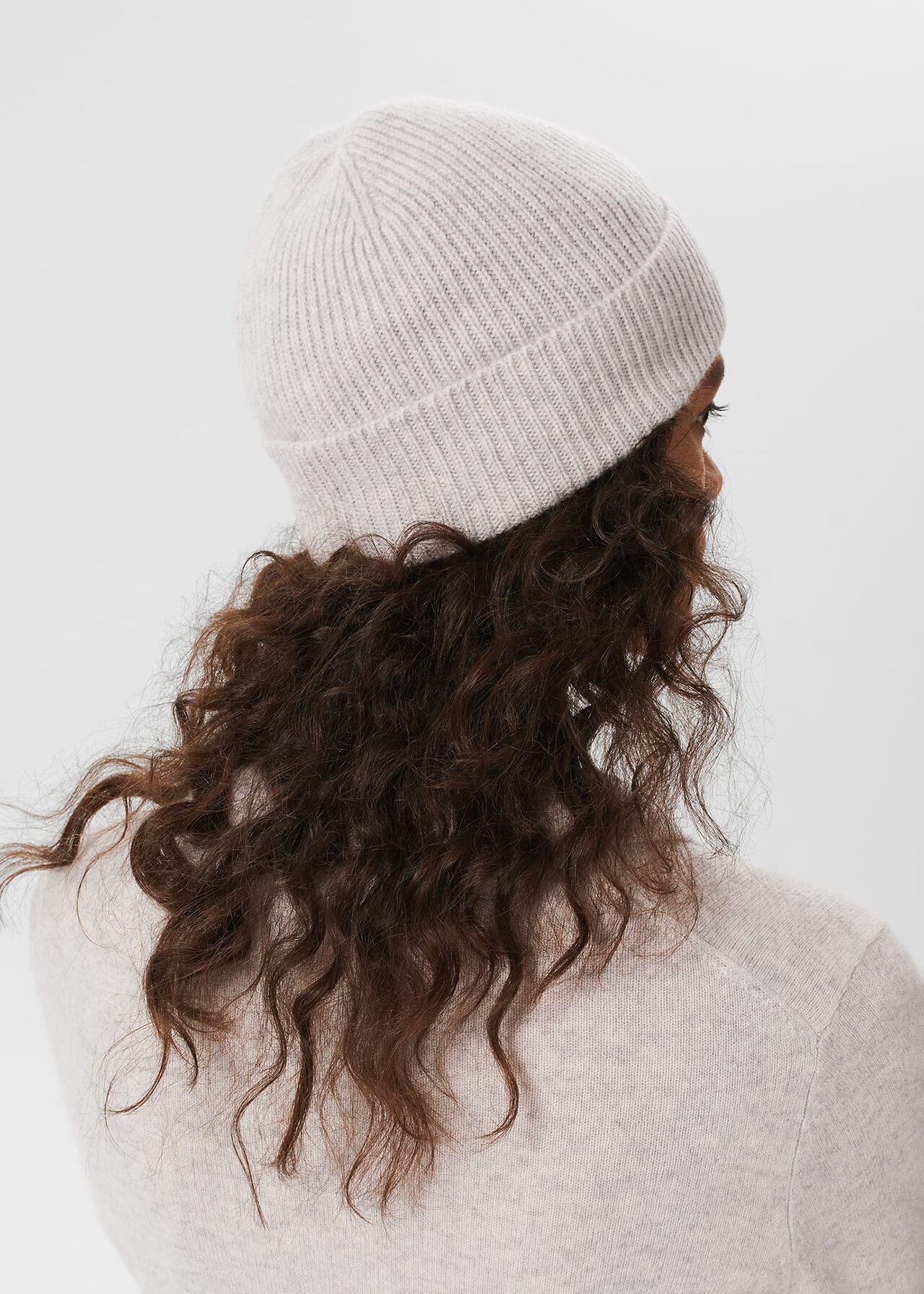 Mabel Cashmere Hat, Pale Grey, hi-res