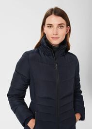 Tali Puffer With Hood, Navy, hi-res