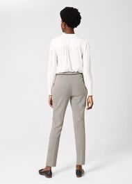 Sienna Houndstooth Slim Pants With Stretch, Ivory Black, hi-res