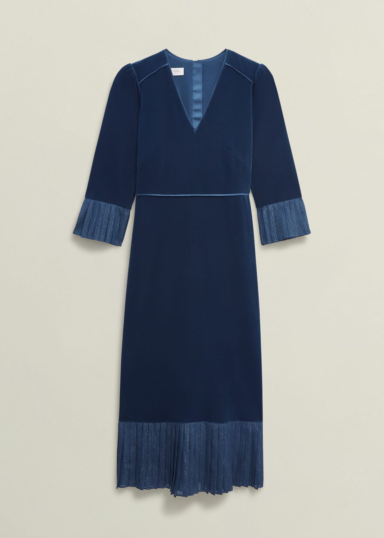Mary Velvet Dress, Riverside Blue, hi-res