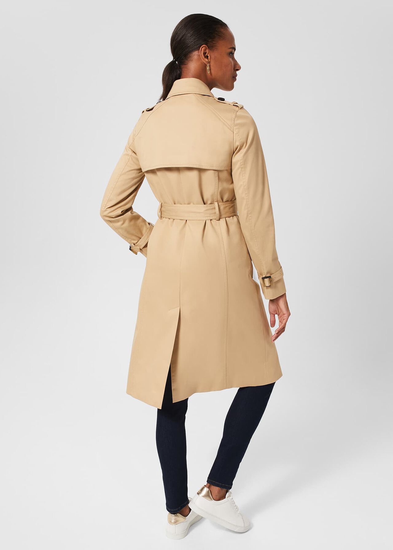 Petite Lisa Trench, Beige Suede, hi-res