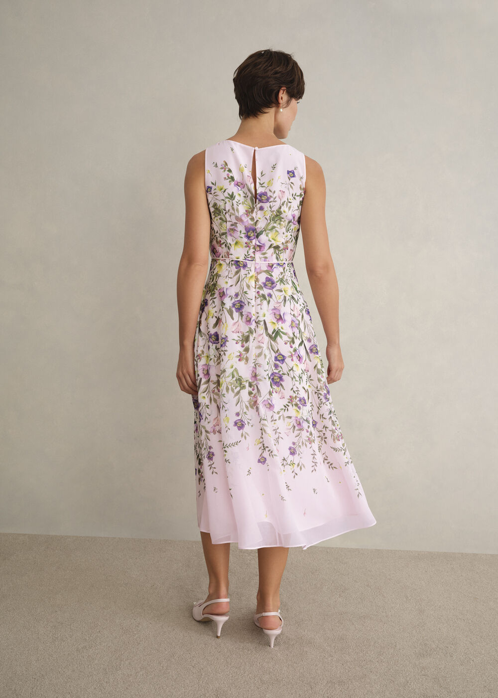 hobbs pink floral dress Hobbs London Women's Tia Embroidered Floral Midi Dress