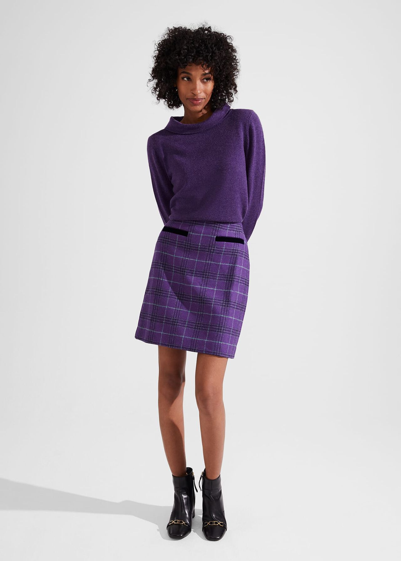 Audrey Wool Cashmere Sweater, Rich Purple, hi-res