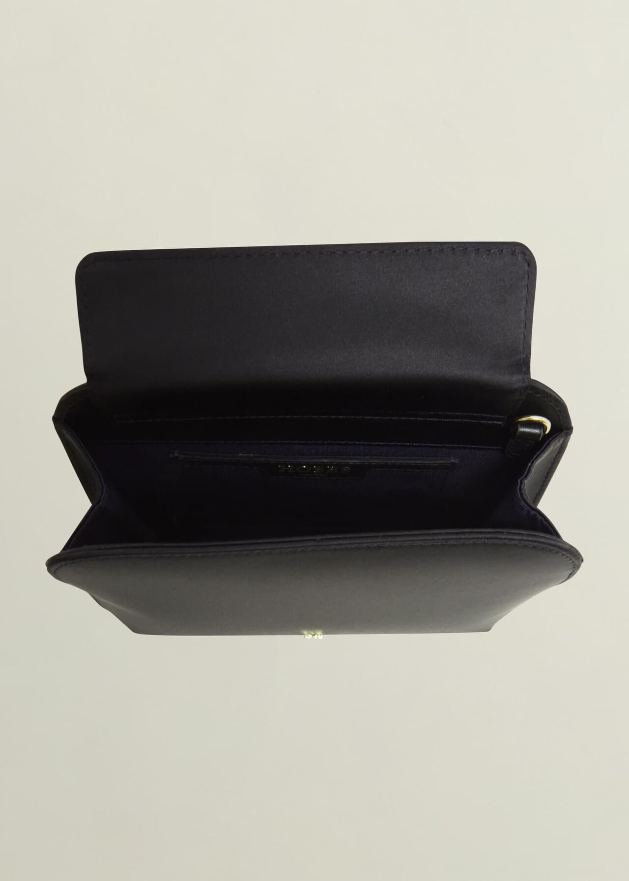 Milan Satin Clutch Bag, Black, hi-res