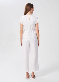 Avia Linen Embroidered Top, White, hi-res