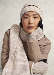 Acacia Knit Gloves, Beige Black, hi-res