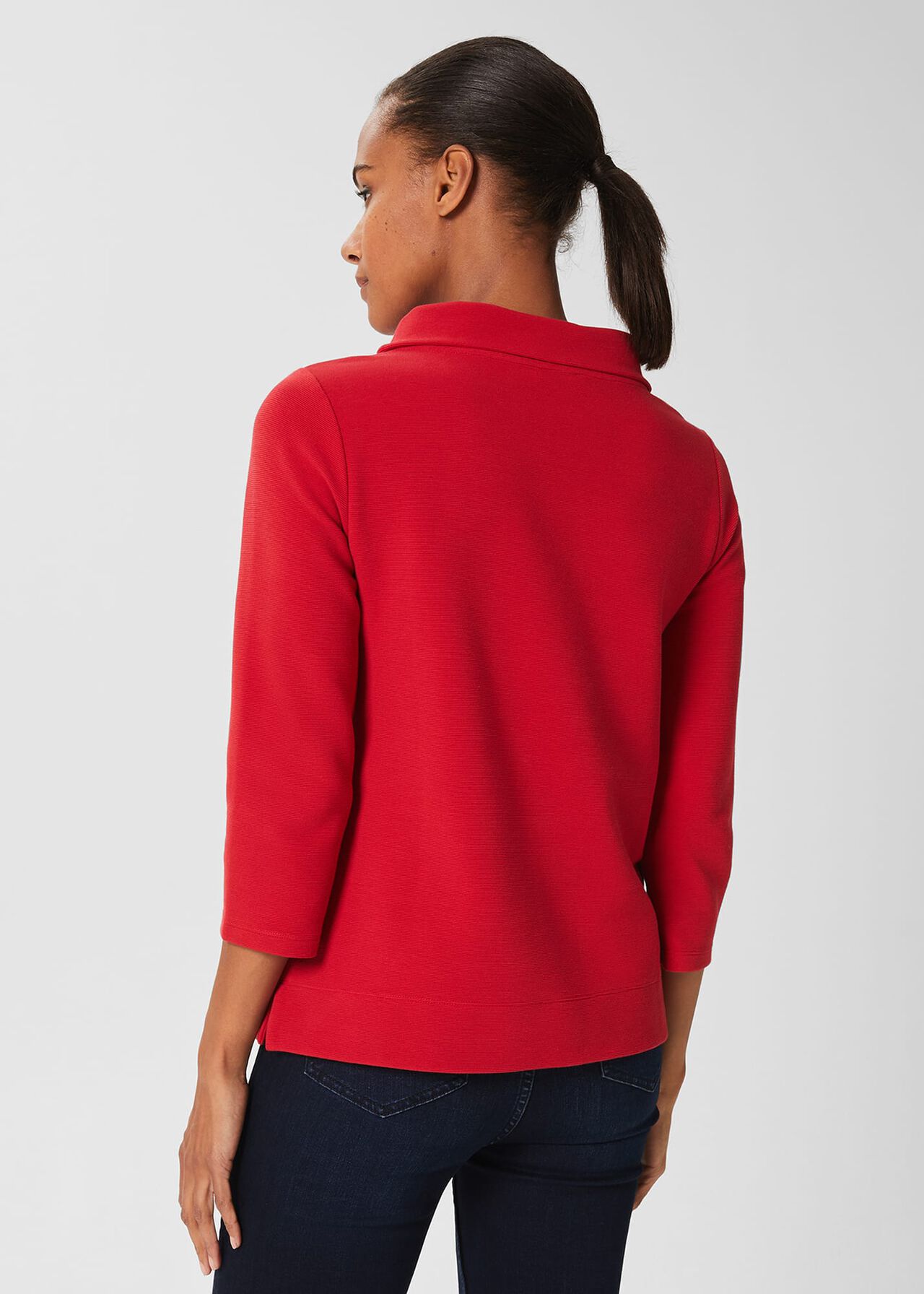 Betsy Textured Top With Cotton , Cherry Red, hi-res