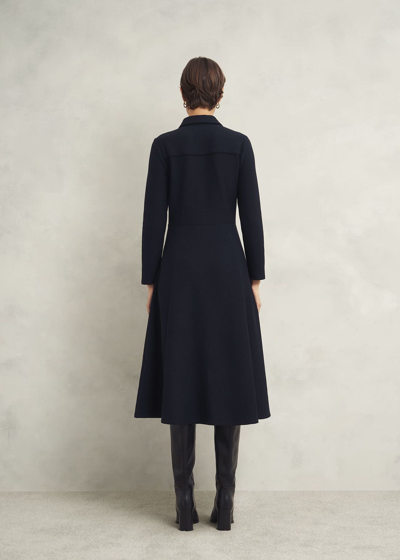 Angie Ponte Dress, Navy, hi-res