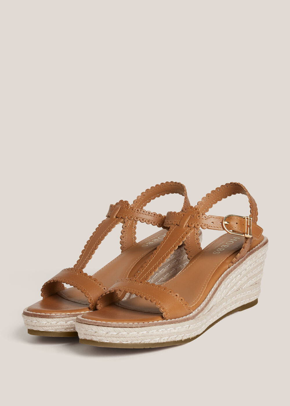 Alyssa Leather Espadrilles, Tan, hi-res