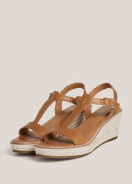 Alyssa Leather Espadrilles, Tan, hi-res