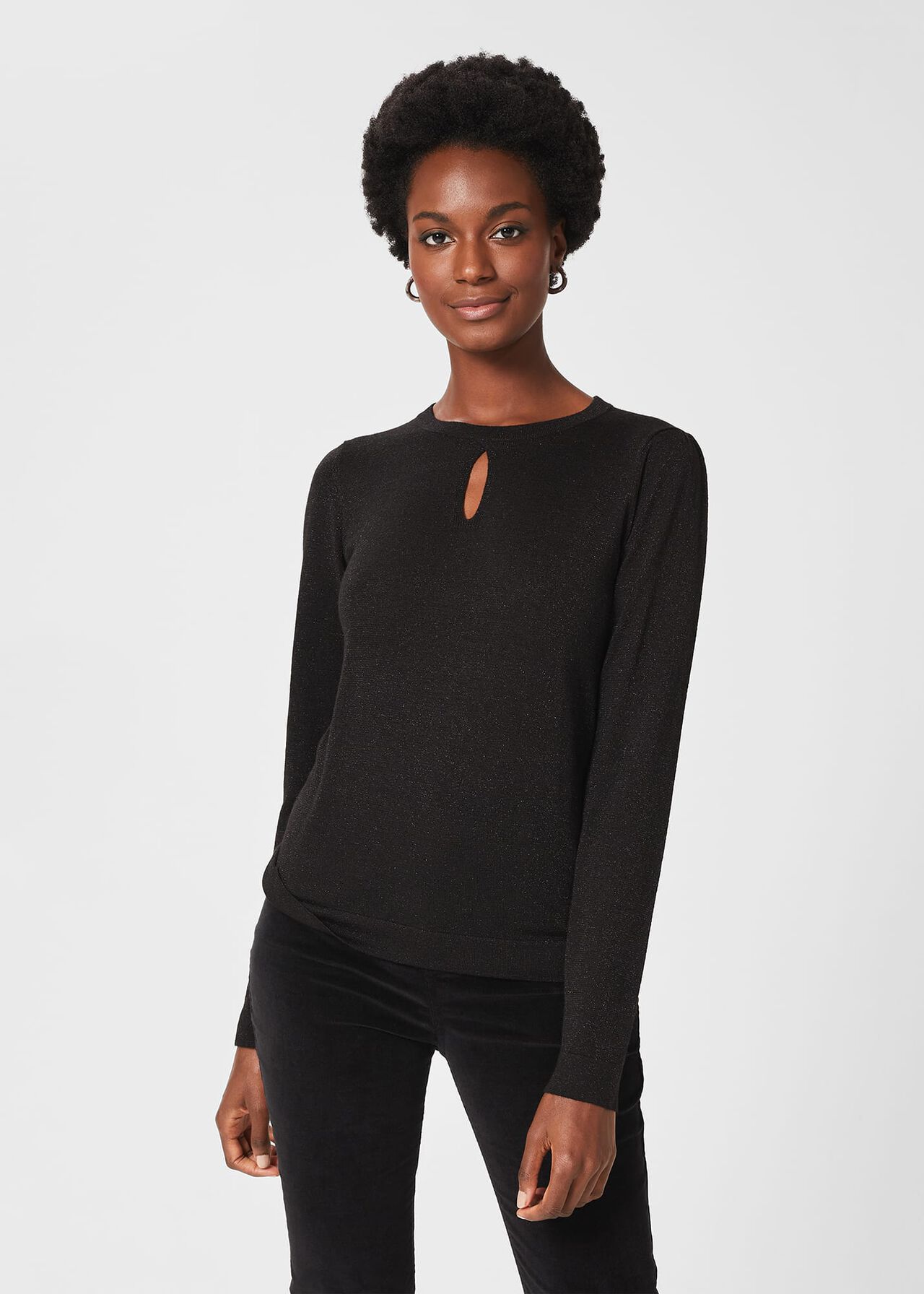 Marlena Sparkle Sweater, Black, hi-res