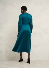 Anais Satin Midi Dress, Kyanite Blue, hi-res