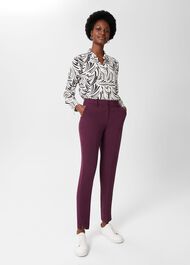 Adelia Tapered Trousers, Deep Plum, hi-res