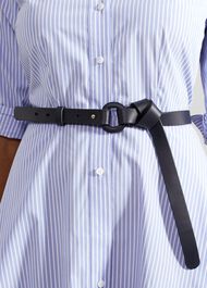 Lexi Leather Knotted Belt, Navy, hi-res