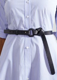 Lexi Leather Knotted Belt, Navy, hi-res