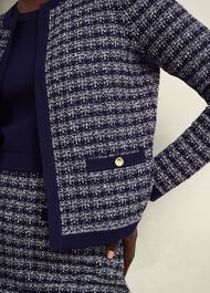 Audra Knitted Jacket, Midnight Ivory, hi-res