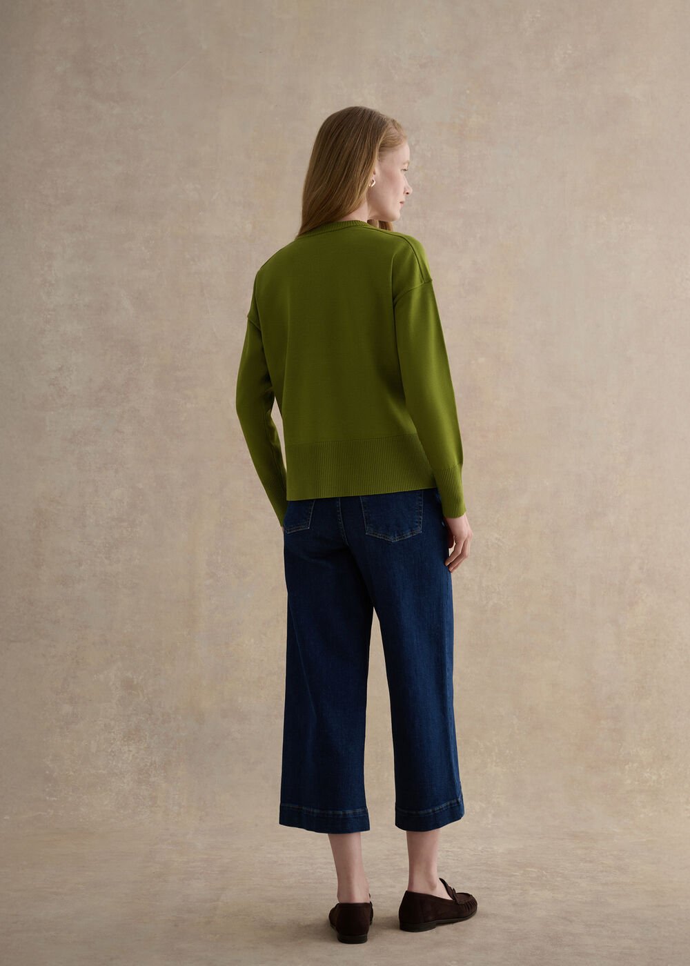 Marsha Knitted Jumper, Soft Moss Green, hi-res