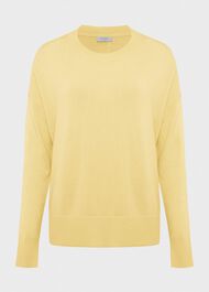 Lydia Button Jumper With Cashmere, Lemon Zest, hi-res