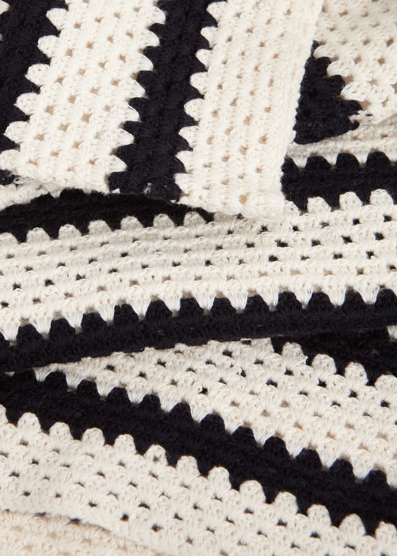 Prue Cotton Textured Sweater, Ivory Navy, hi-res