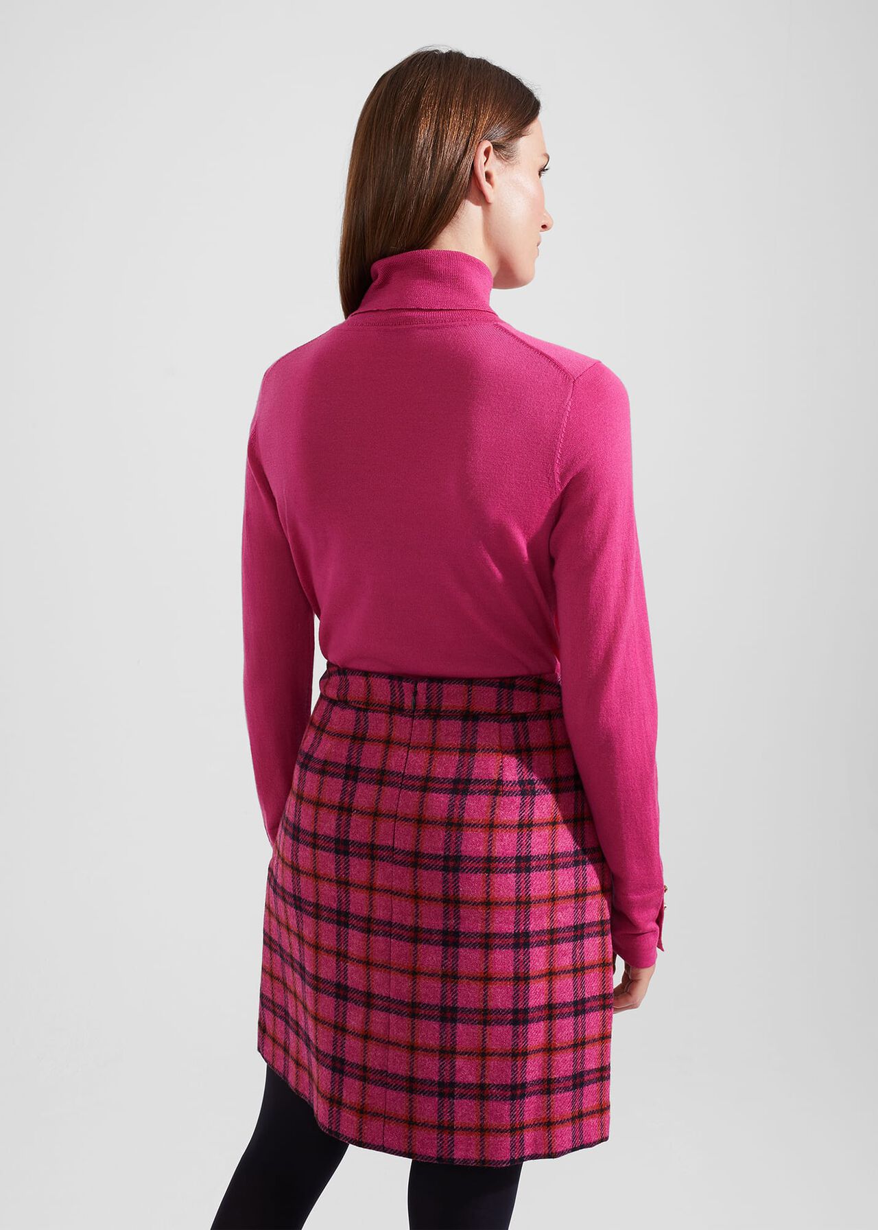 Lara Merino Wool Roll Neck Sweater, Pink, hi-res