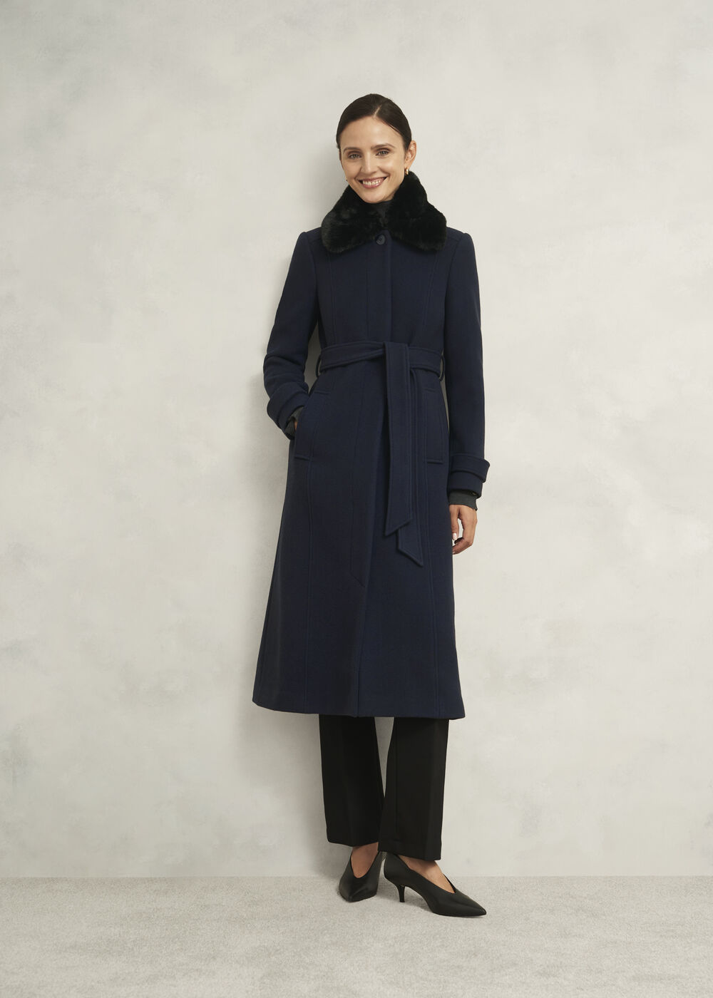 Petite Celeste Wool Blend Coat, Navy, hi-res