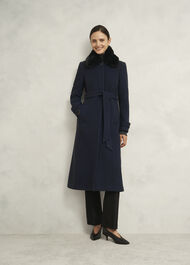 Petite Celeste Wool Blend Coat, Navy, hi-res