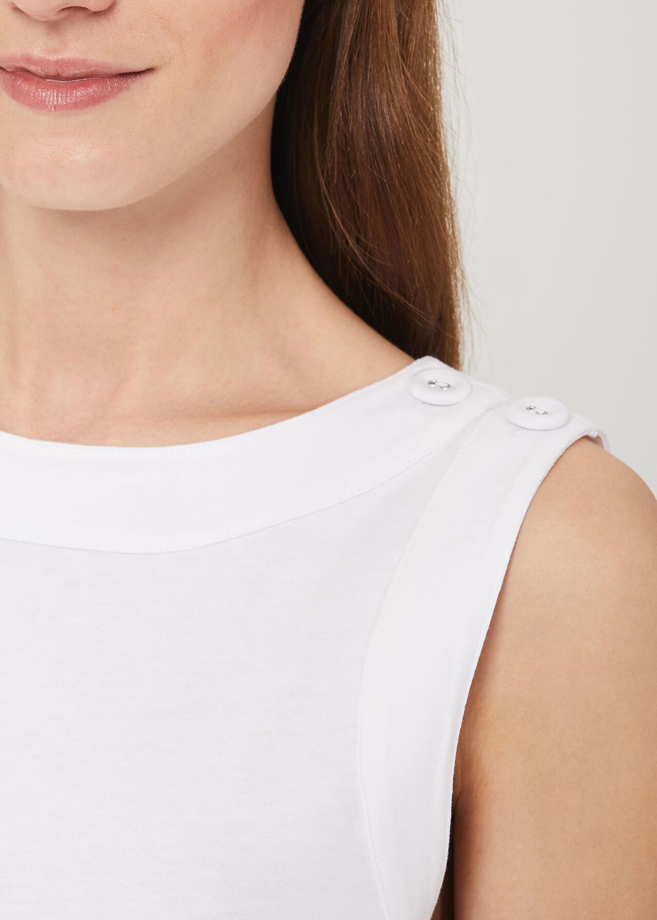 Maddy Cotton Vest, White, hi-res