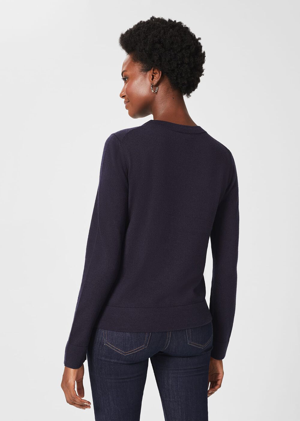 Cristie Sequin Jumper with Wool, Navy Silver, hi-res